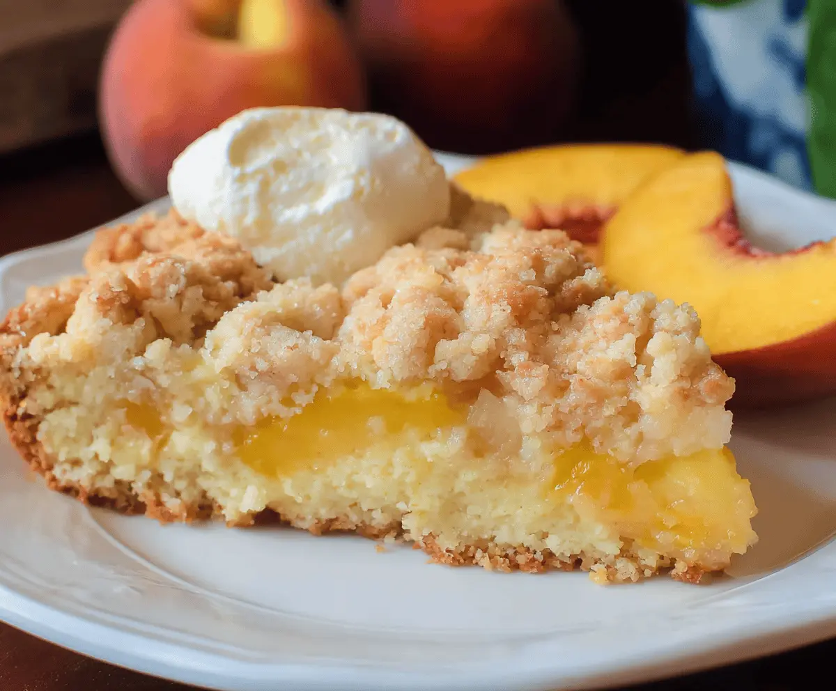 Easy Italian Peach Crumb Cake Recipe