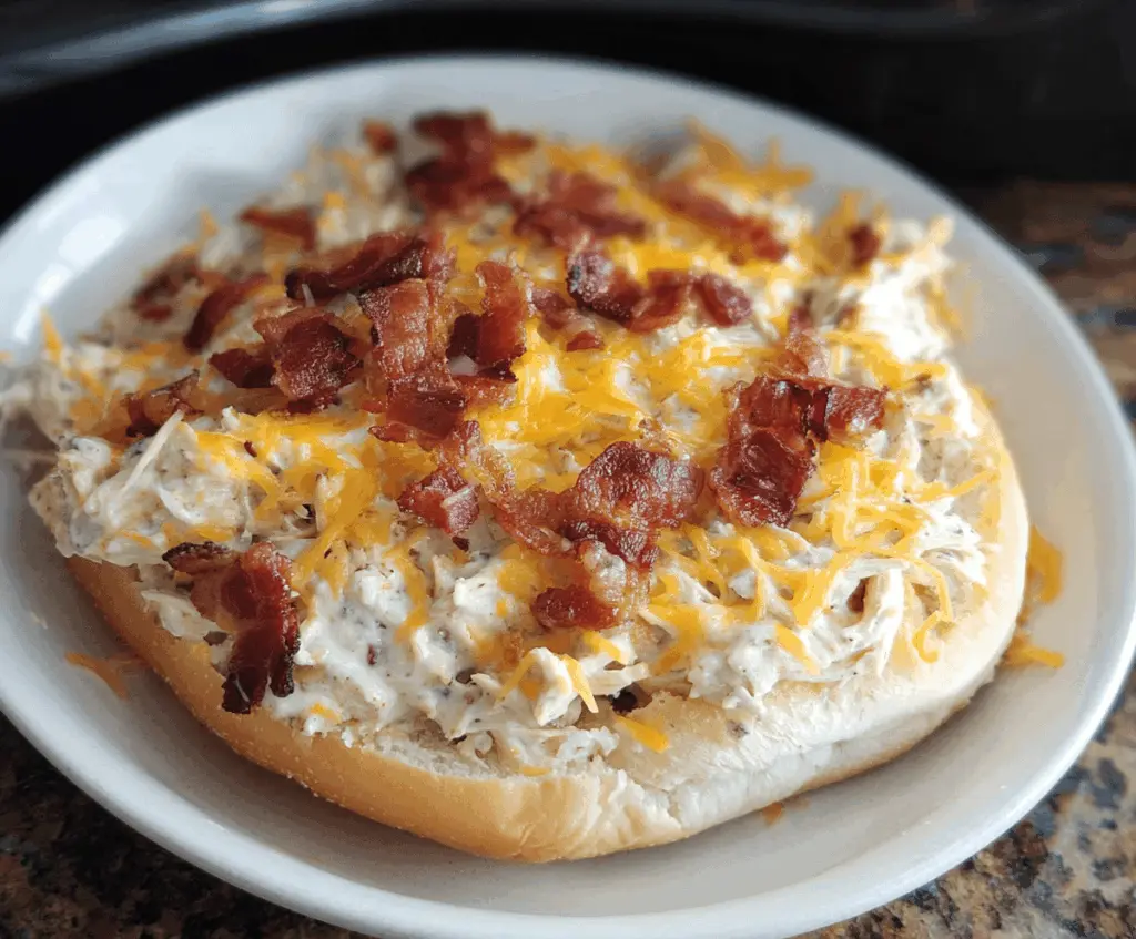 Easy Slow Cooker Chicken Bacon Ranch Sandwiches