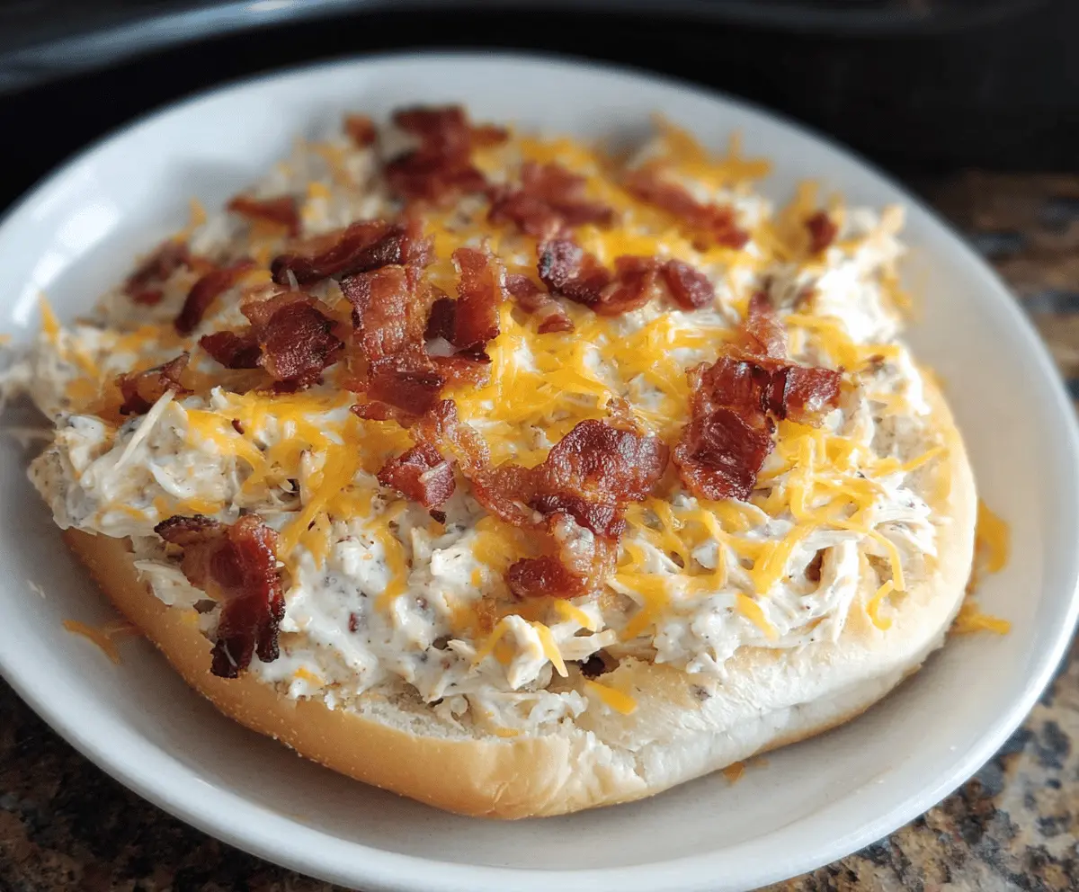 Easy Slow Cooker Chicken Bacon Ranch Sandwiches