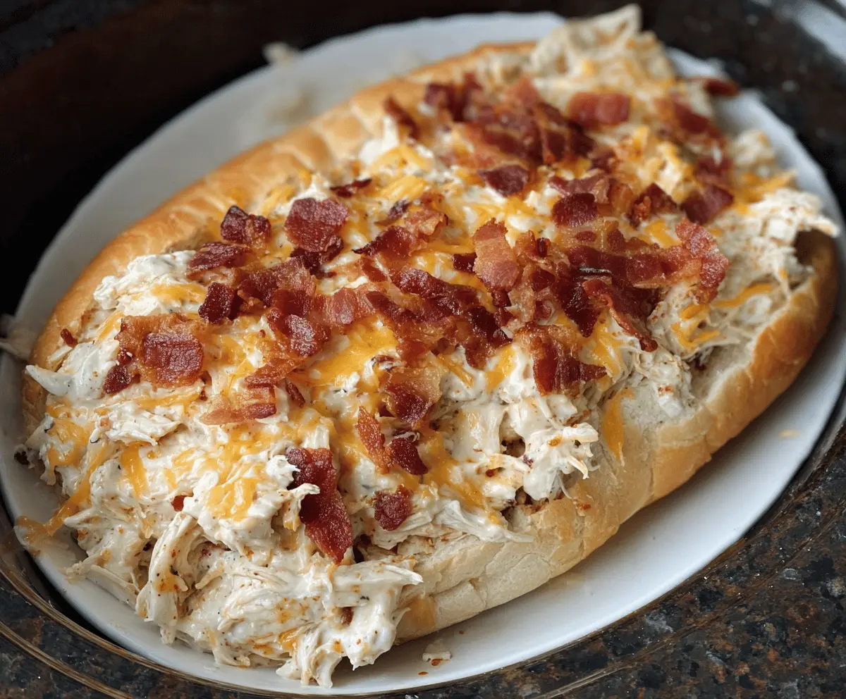 Easy Slow Cooker Chicken Bacon Ranch Sandwiches