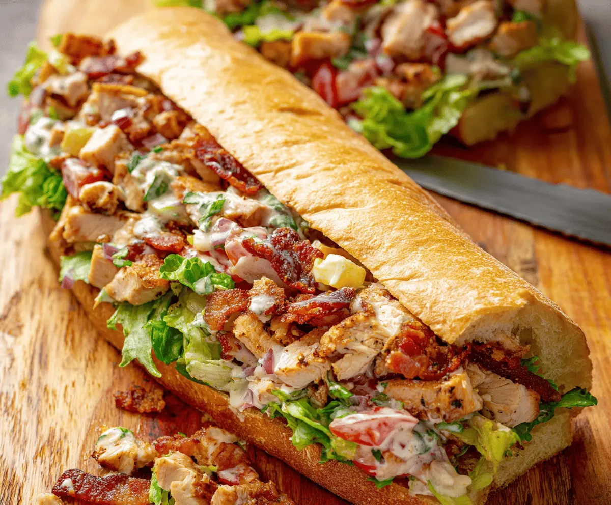 Easy Chopped Chicken Bacon Ranch Sub Recipe