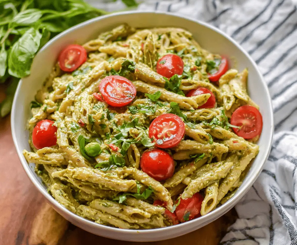 Easy Creamy Pesto Pasta Recipe in 10 Minutes