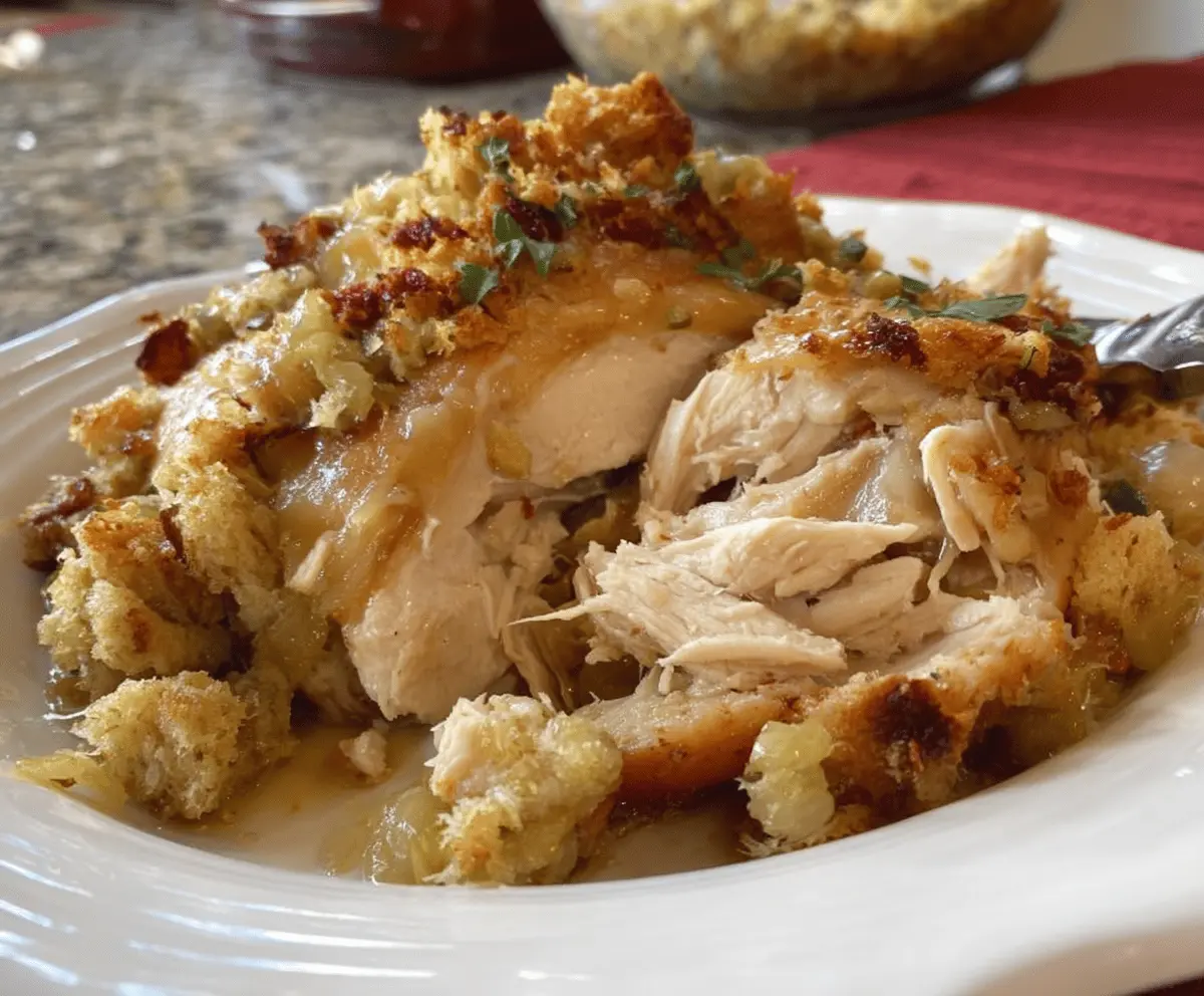 Easy Crock Pot Chicken and Stuffing Recipe