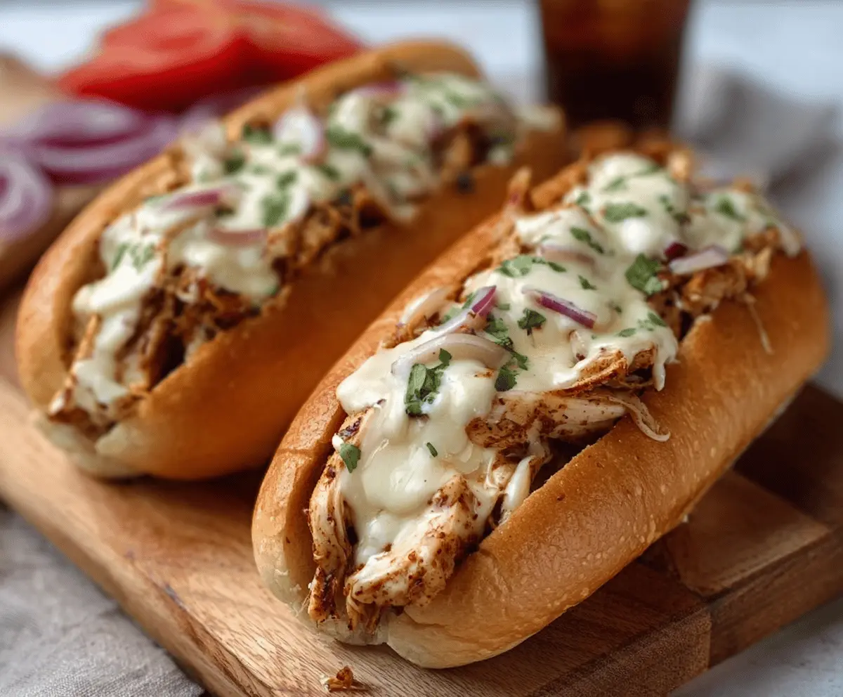 Easy White BBQ Chicken Subs Recipe