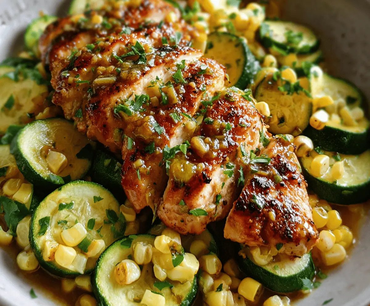 Garlic Butter Chicken with Zucchini and Sweet Corn