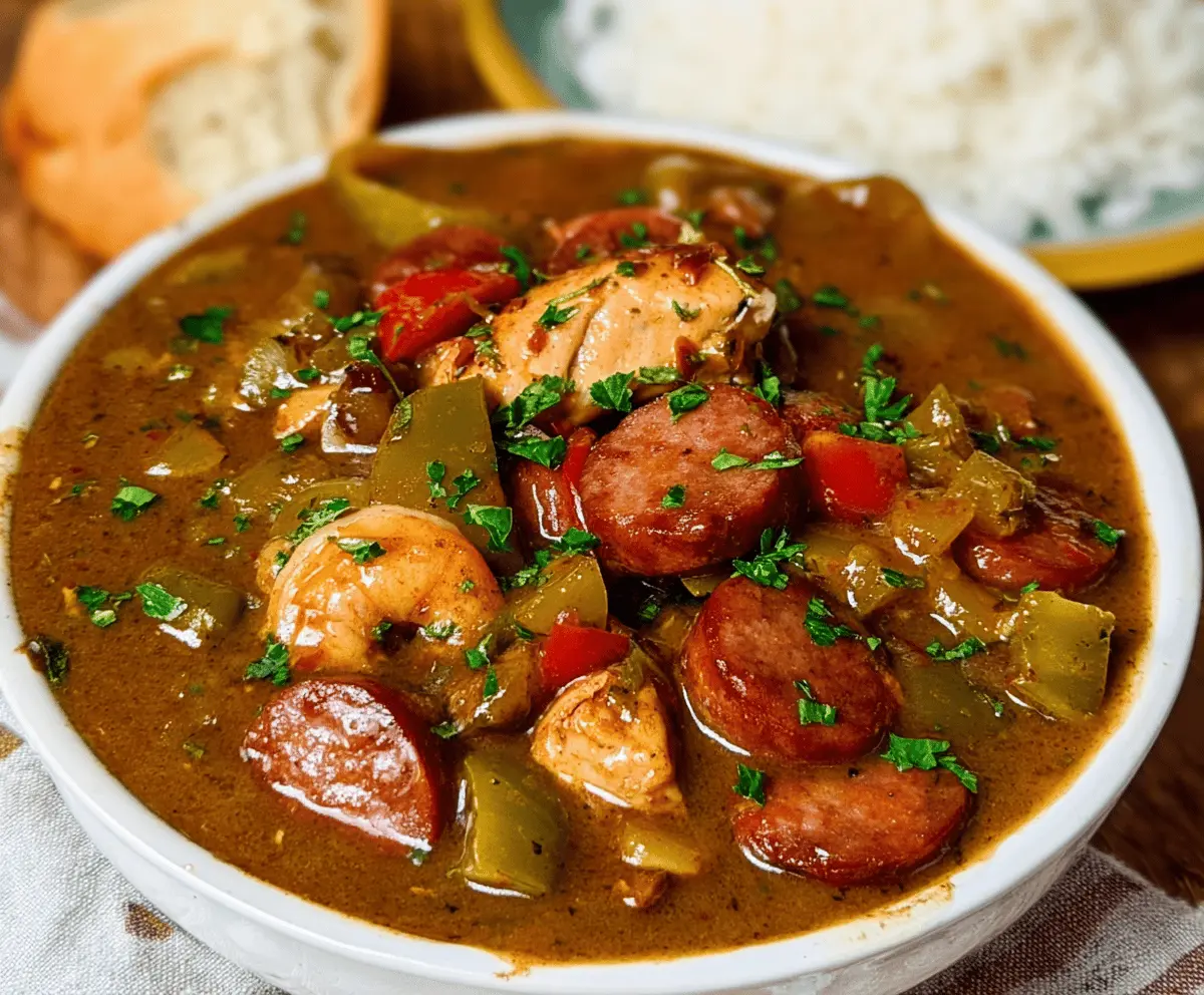 Easy New Orleans Cajun Chicken Andouille Gumbo Recipe