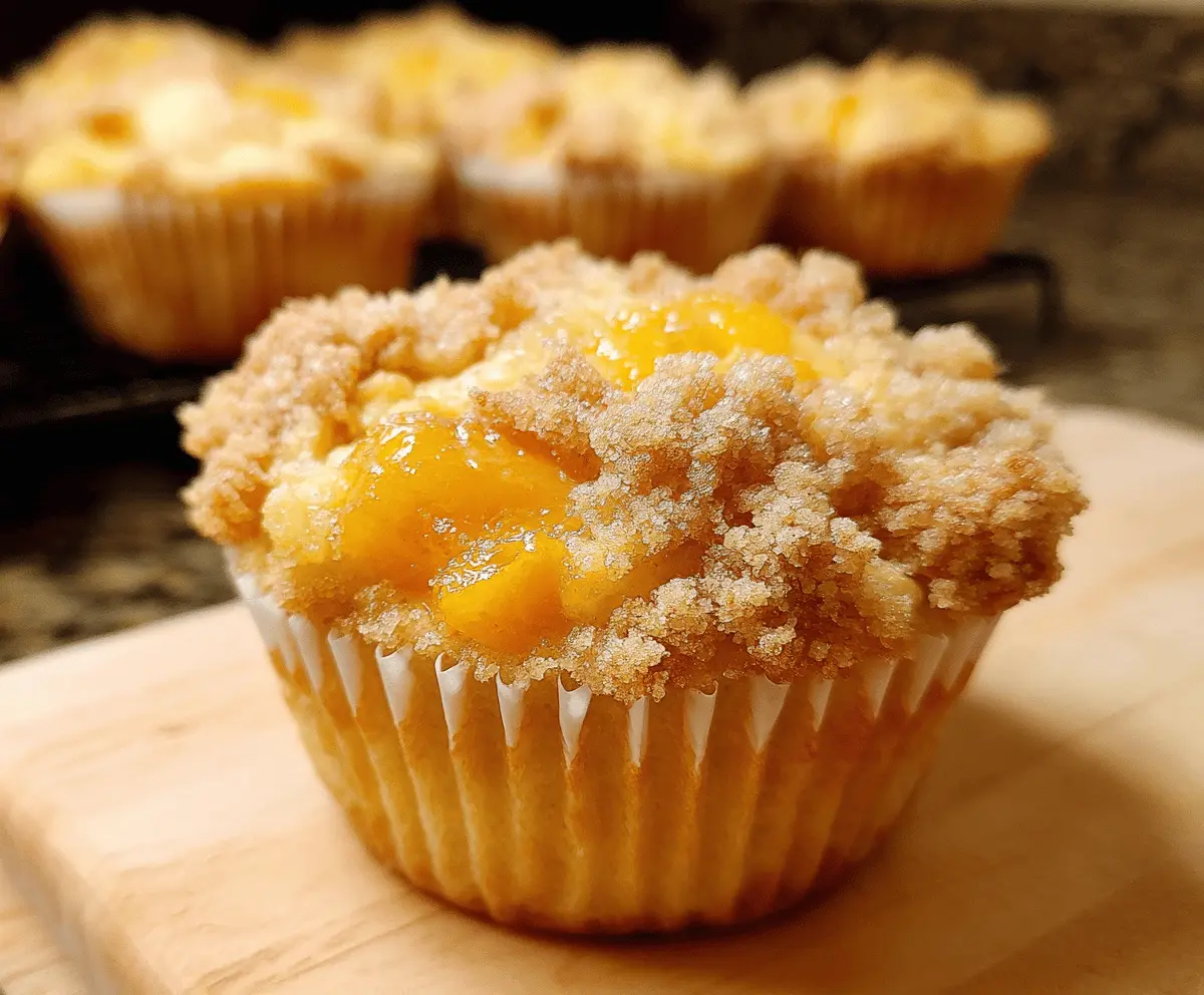 Easy Peach Crumb Topping Muffins