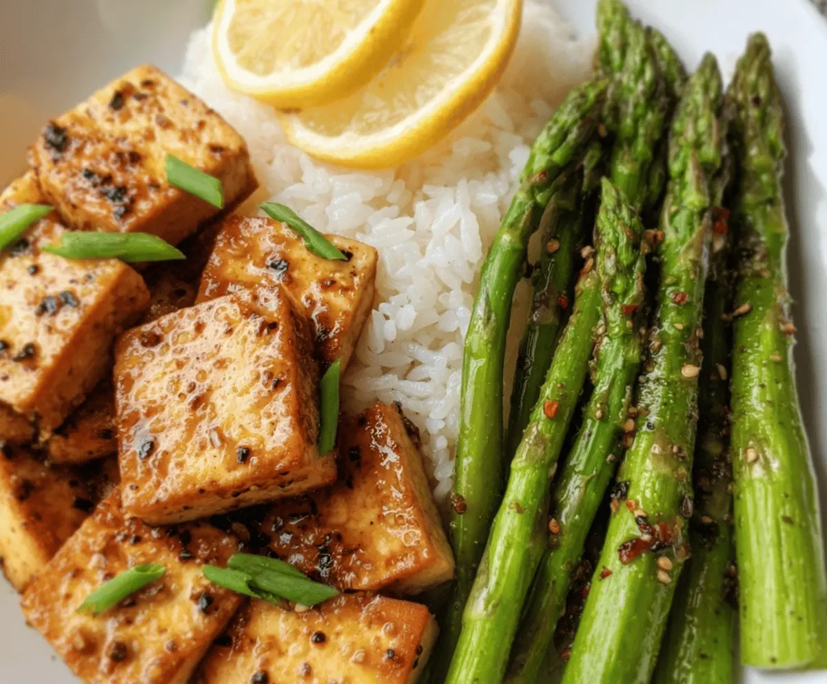 Easy Lemon Pepper Tofu And Asparagus