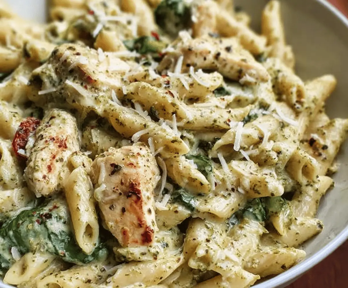 Creamy Chicken Pesto Pasta