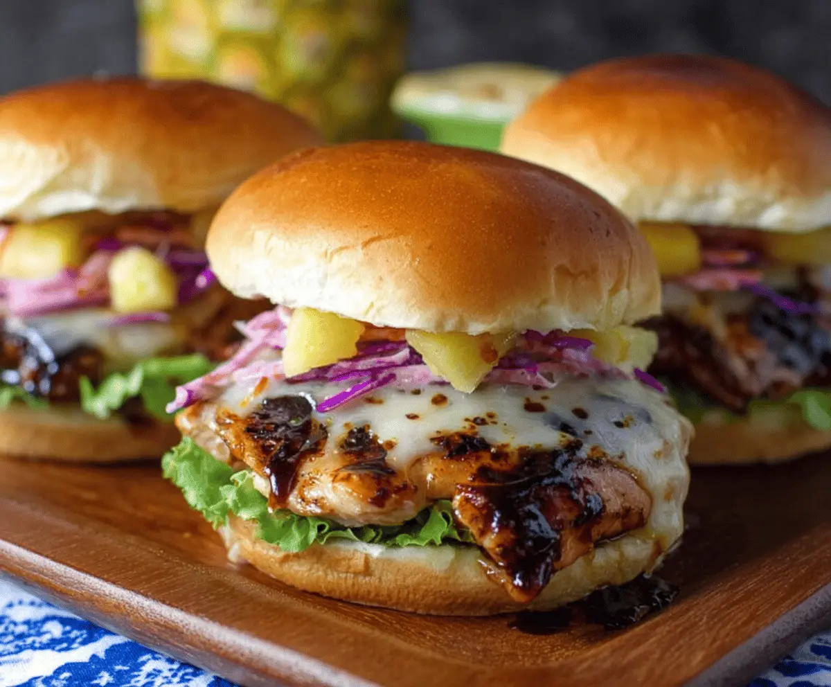 Hawaiian Teriyaki Chicken Sandwiches
