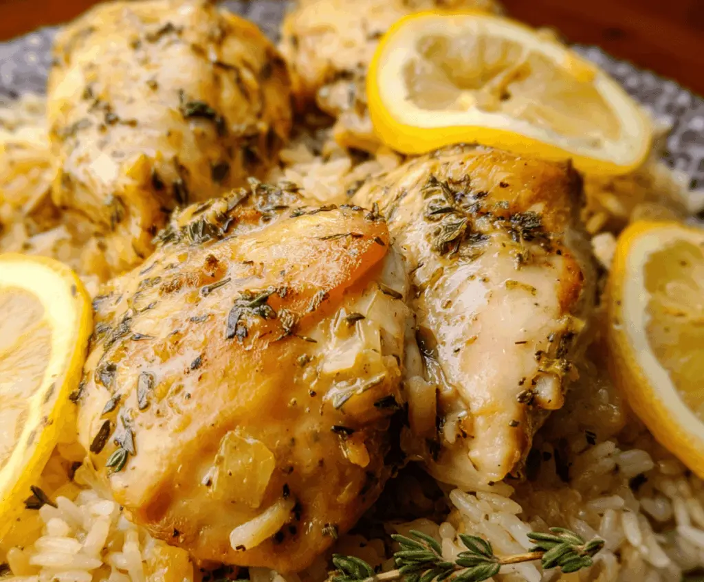 Slow Cooker Lemon Herb Chicken and Rice is such a comforting and simple meal that fills your kitchen with the fresh scent of lemon and herbs.