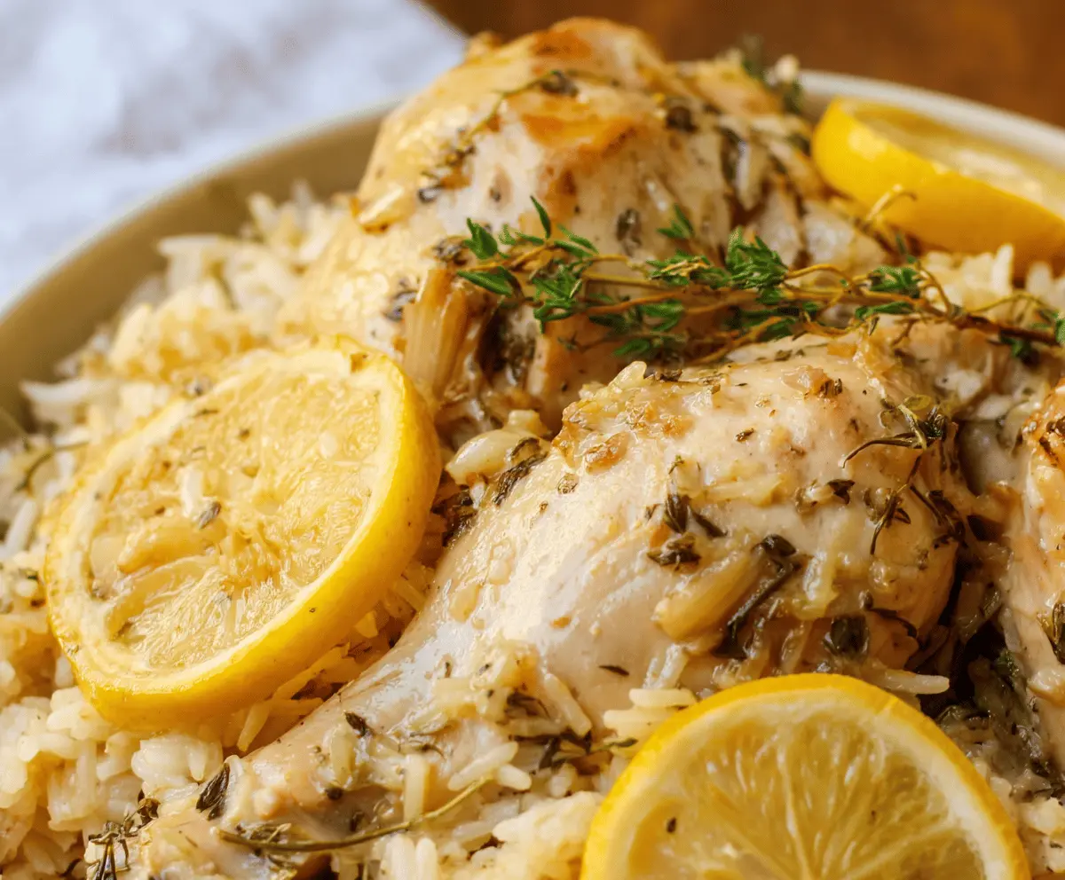 Slow Cooker Lemon Herb Chicken And Rice
