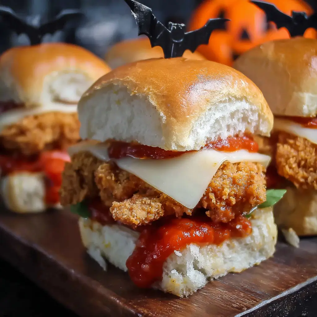Halloween Chicken Parmesan Sliders