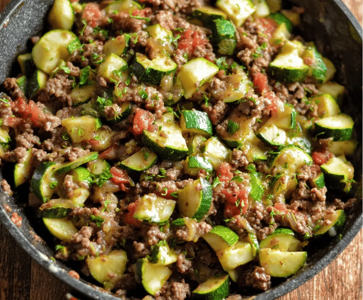 Ground Beef and Zucchini Skillet