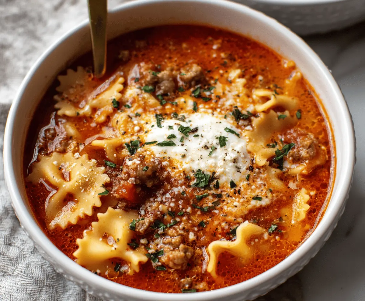 Italian Sausage Lasagna Soup