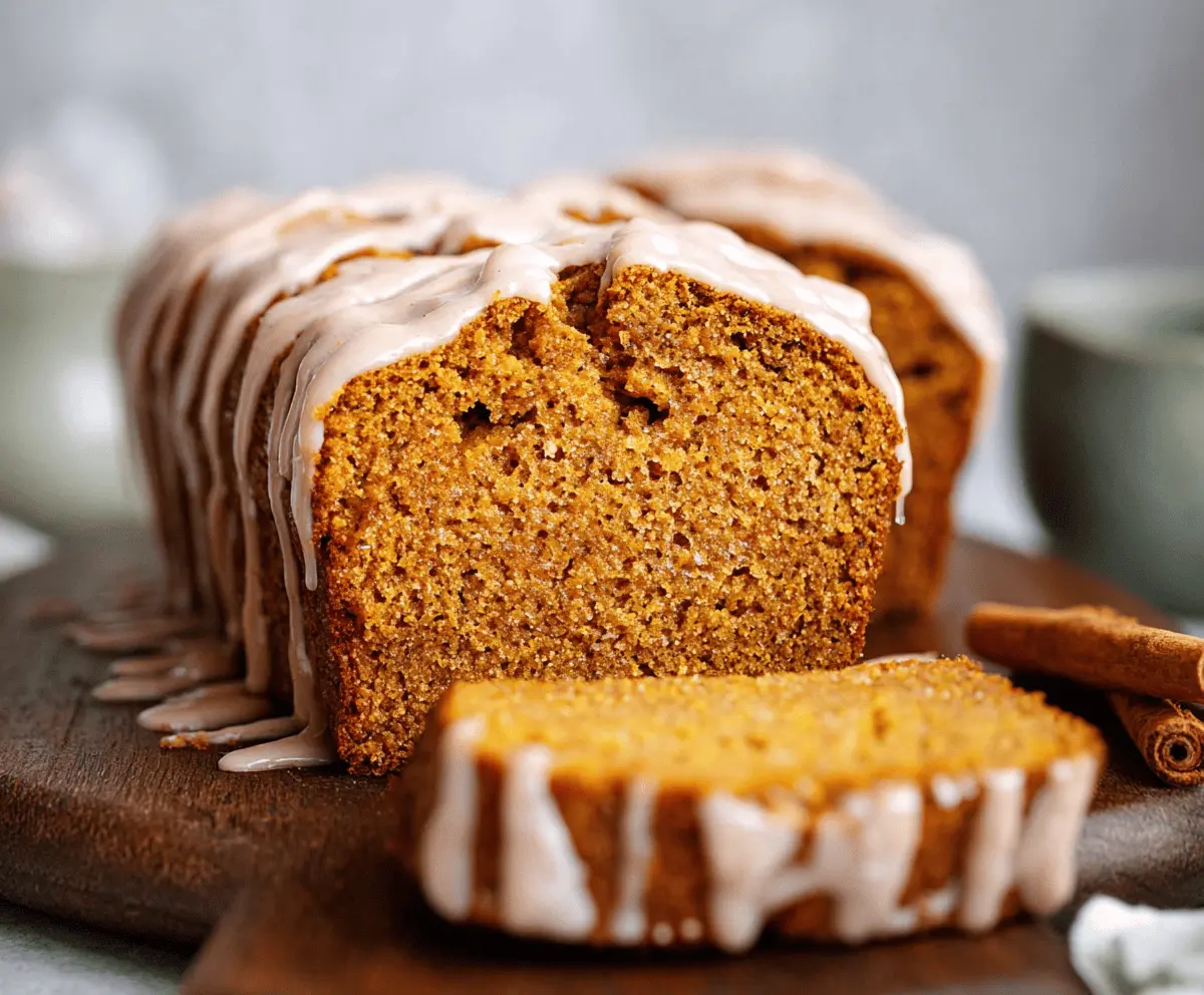 Spiced Pumpkin Bread with Cinnamon Glaze