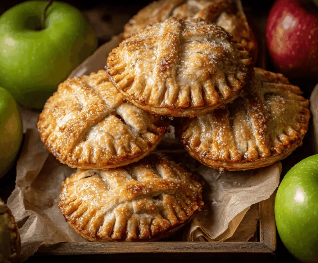 Delicious homemade apple hand pies with flaky golden crust and spiced apple filling, perfect for a sweet snack or dessert.