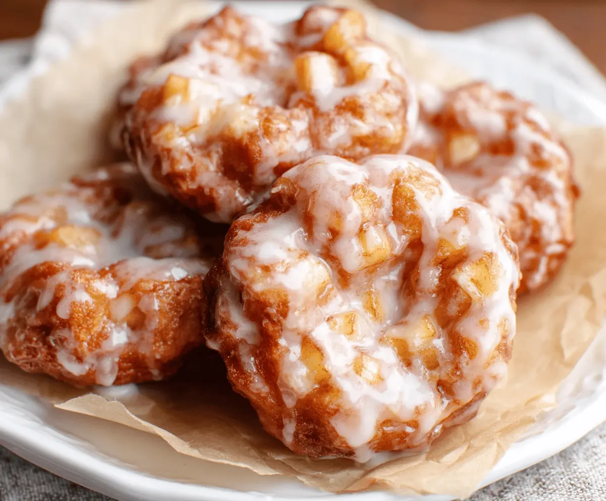 Baked Apple Fritters with Glaze Recipe