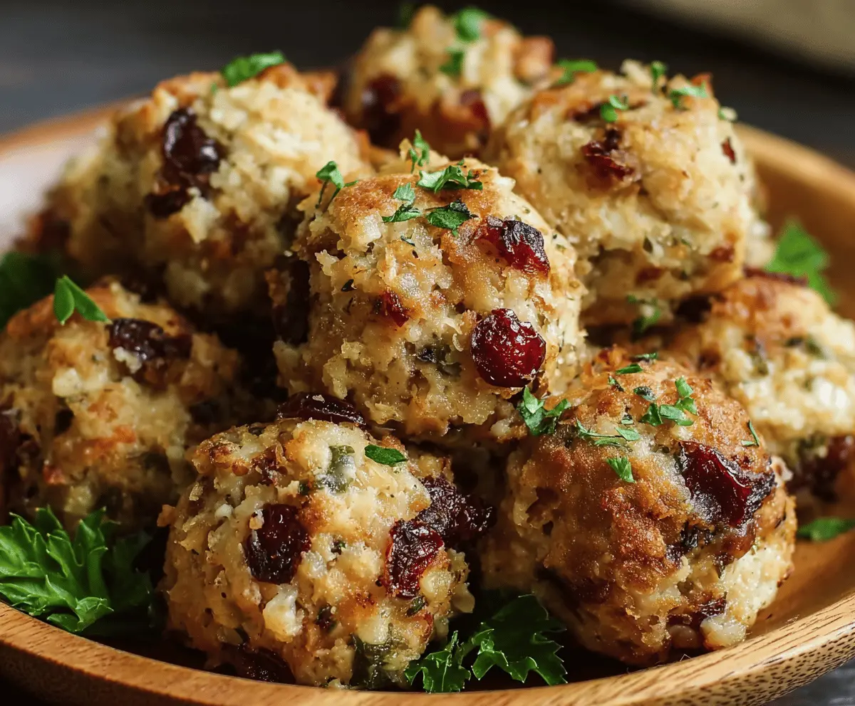 Cranberry Turkey Stuffing Balls