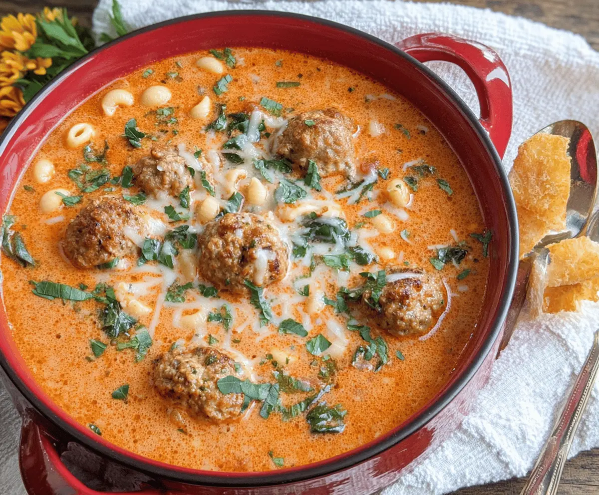 Creamy Italian Meatball Soup