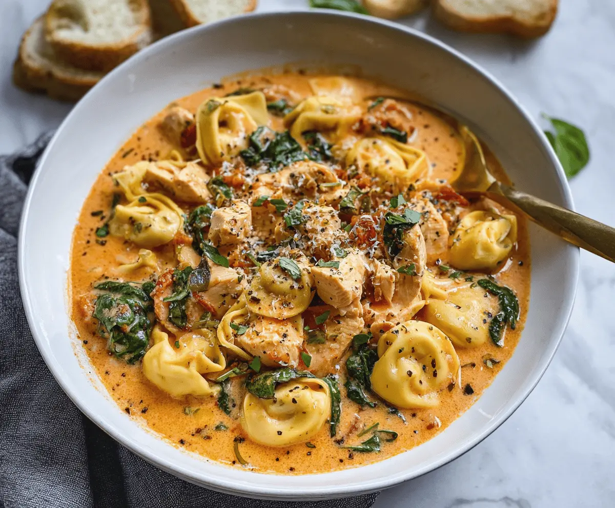 Creamy Tuscan Chicken Tortellini Soup