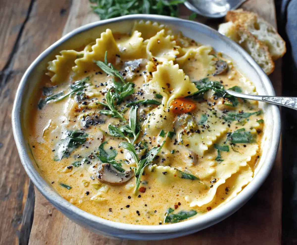 Creamy Vegetarian Lasagna Soup
