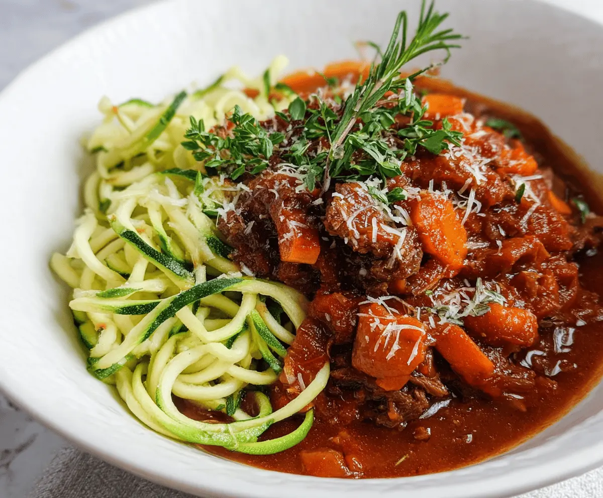 Easy Beef Ragu over Spiralized Veggies