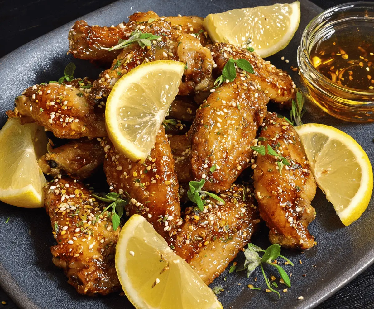 Lemon Pepper Wings with Honey