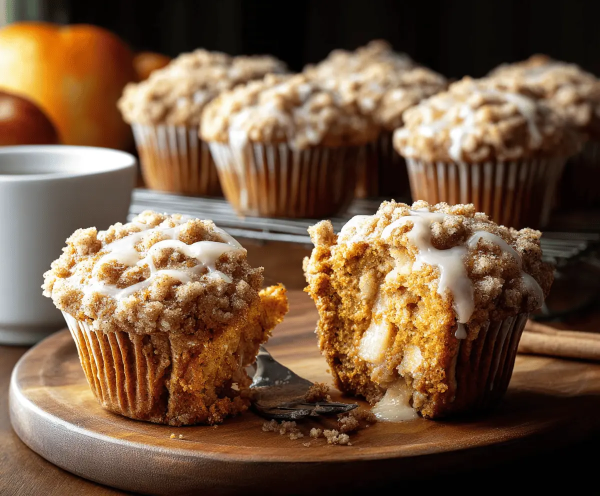 Pumpkin Apple Streusel Muffins 