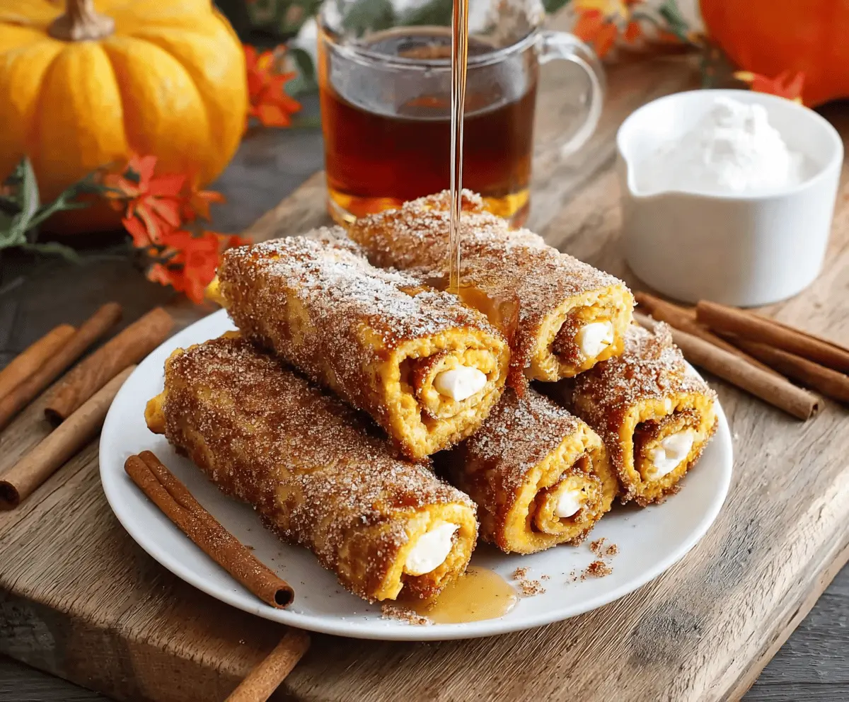 Pumpkin French Toast Roll-Ups