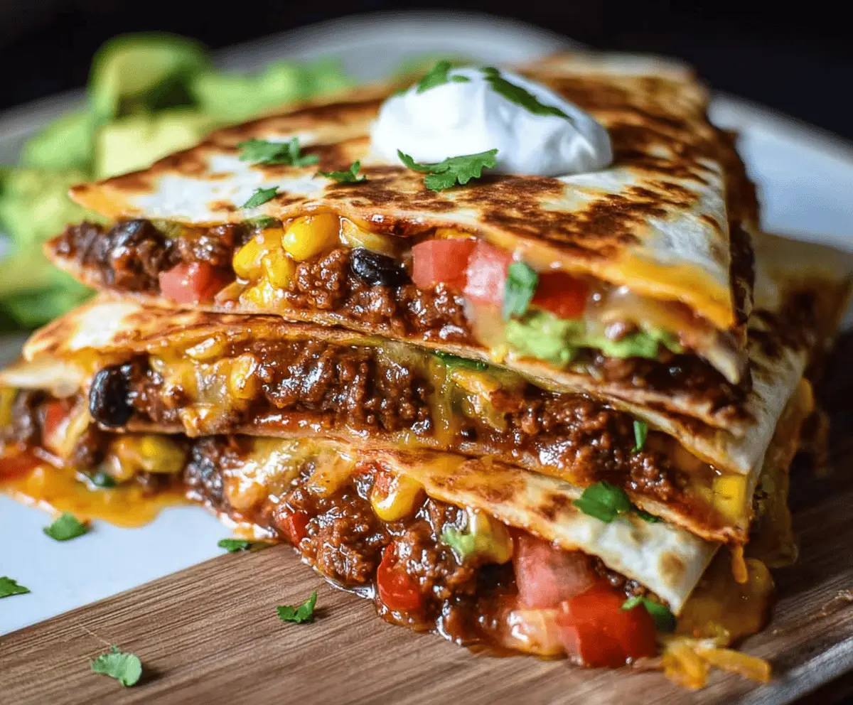 Southwest Beef and Black Bean Quesadillas