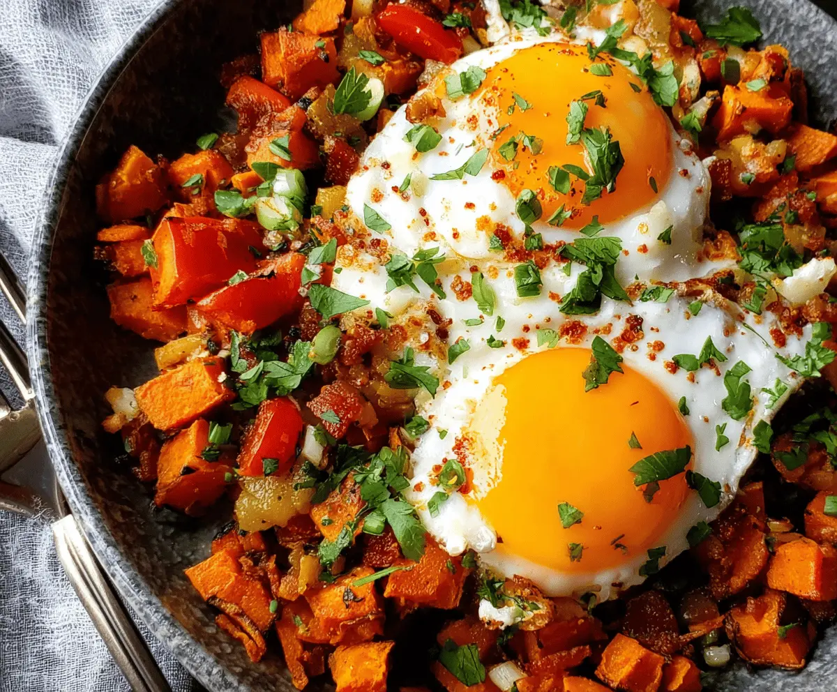 Sweet Potato Breakfast Hash with Eggs