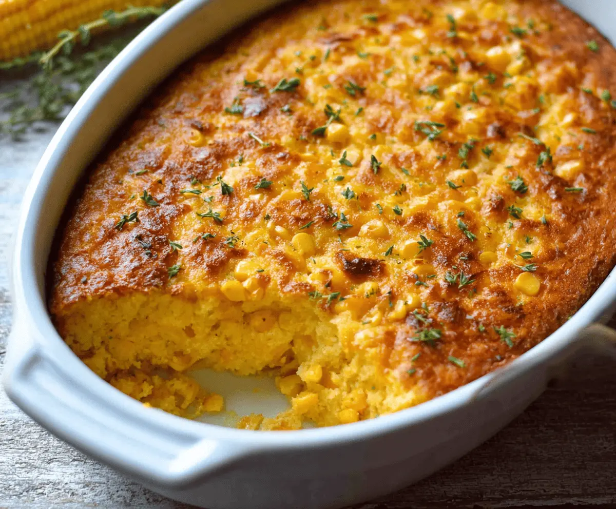 Easy Creamy Corn Casserole Recipe for Thanksgiving