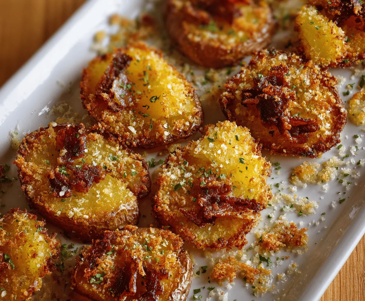 Crispy Parmesan Smashed Potatoes Recipe - Easy & Delicious