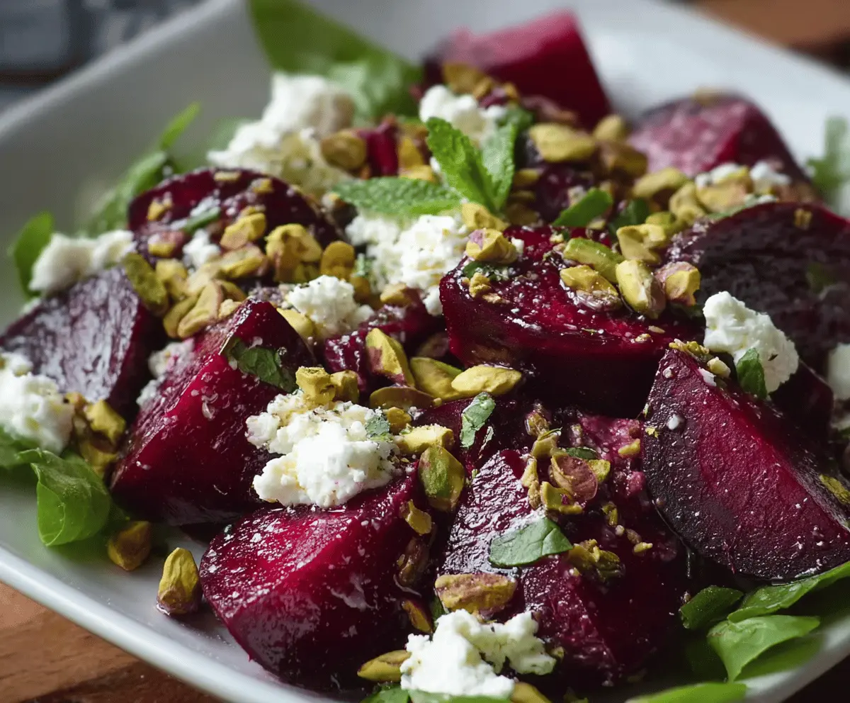 Easy Beet Feta Pistachios Salad