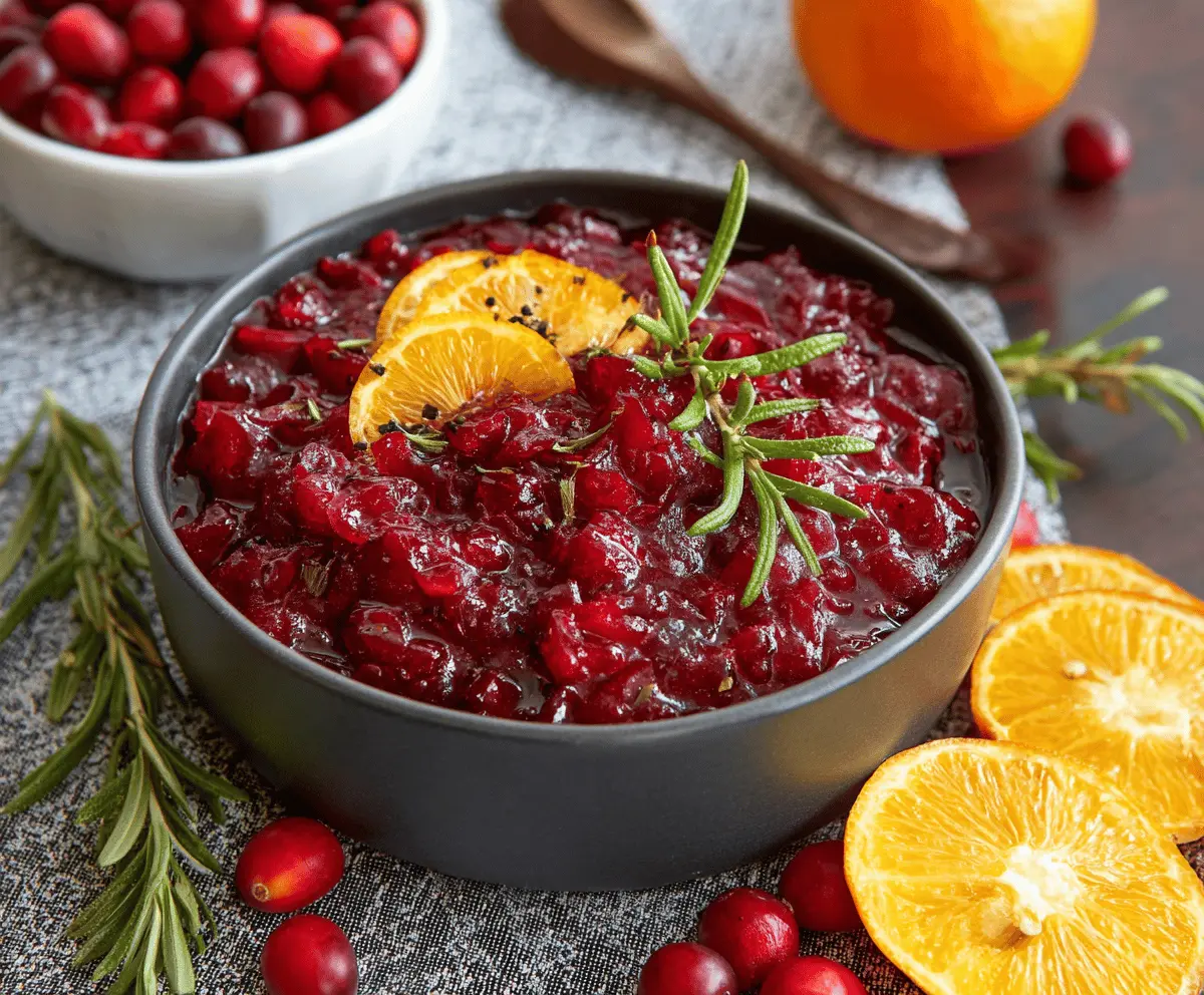 Easy Fresh Cranberry Orange Relish Recipe for Holidays