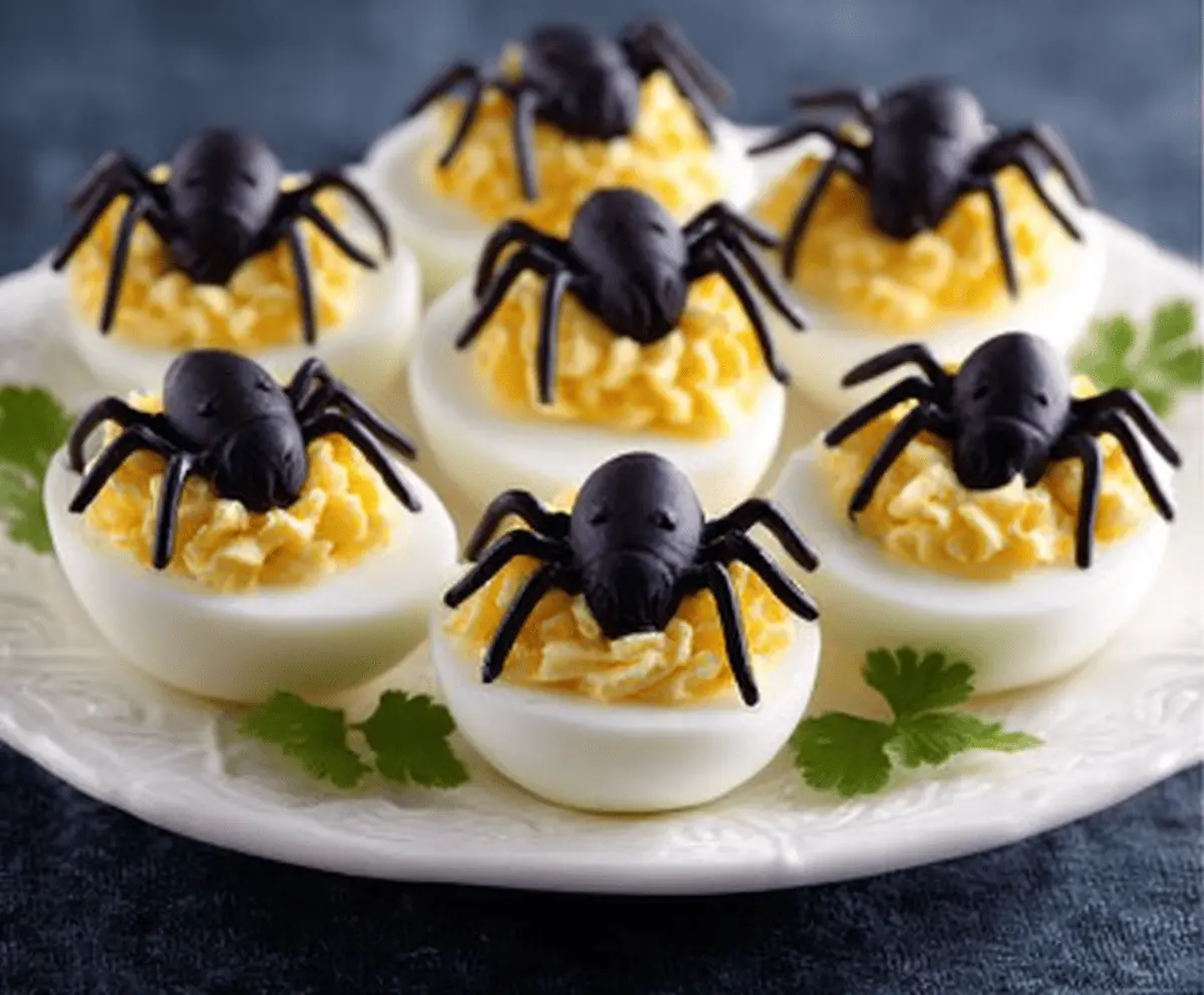 Spooky Halloween Spider Deviled Eggs Recipe