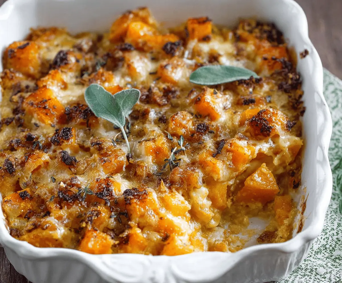 Creamy Cheesy Butternut Squash Casserole Recipe