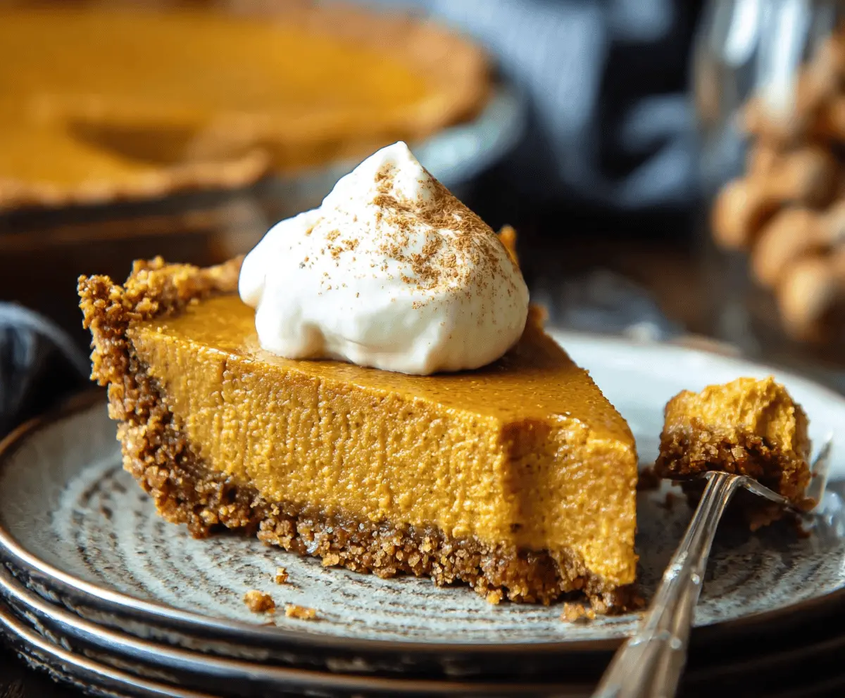 Easy Maple Pumpkin Pie with Graham Cracker Crust for Thanksgiving