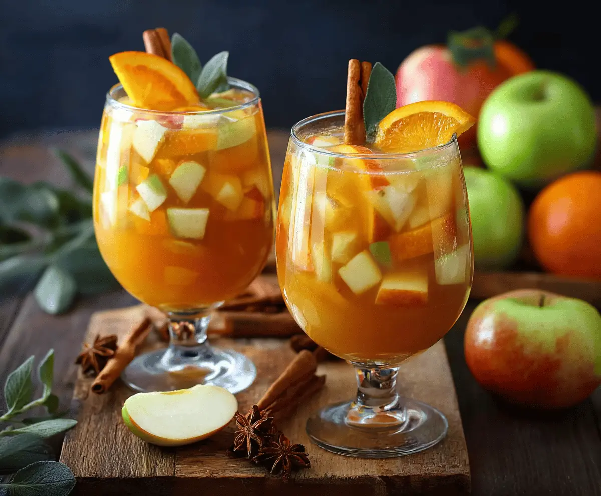 Pumpkin Spice Sangria Recipe with Fresh Citrus & Apples