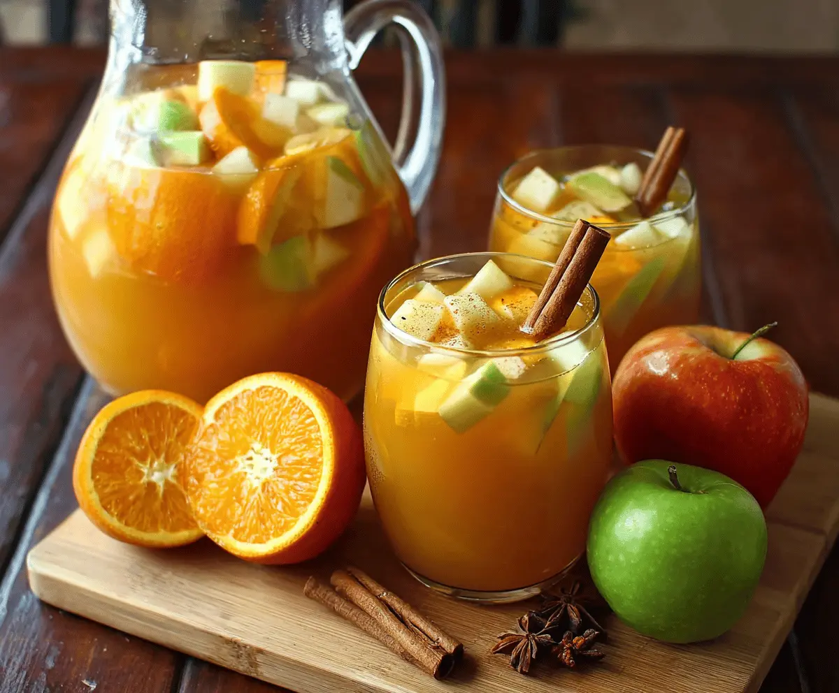 Pumpkin Spice Sangria Recipe with Fresh Citrus & Apples
