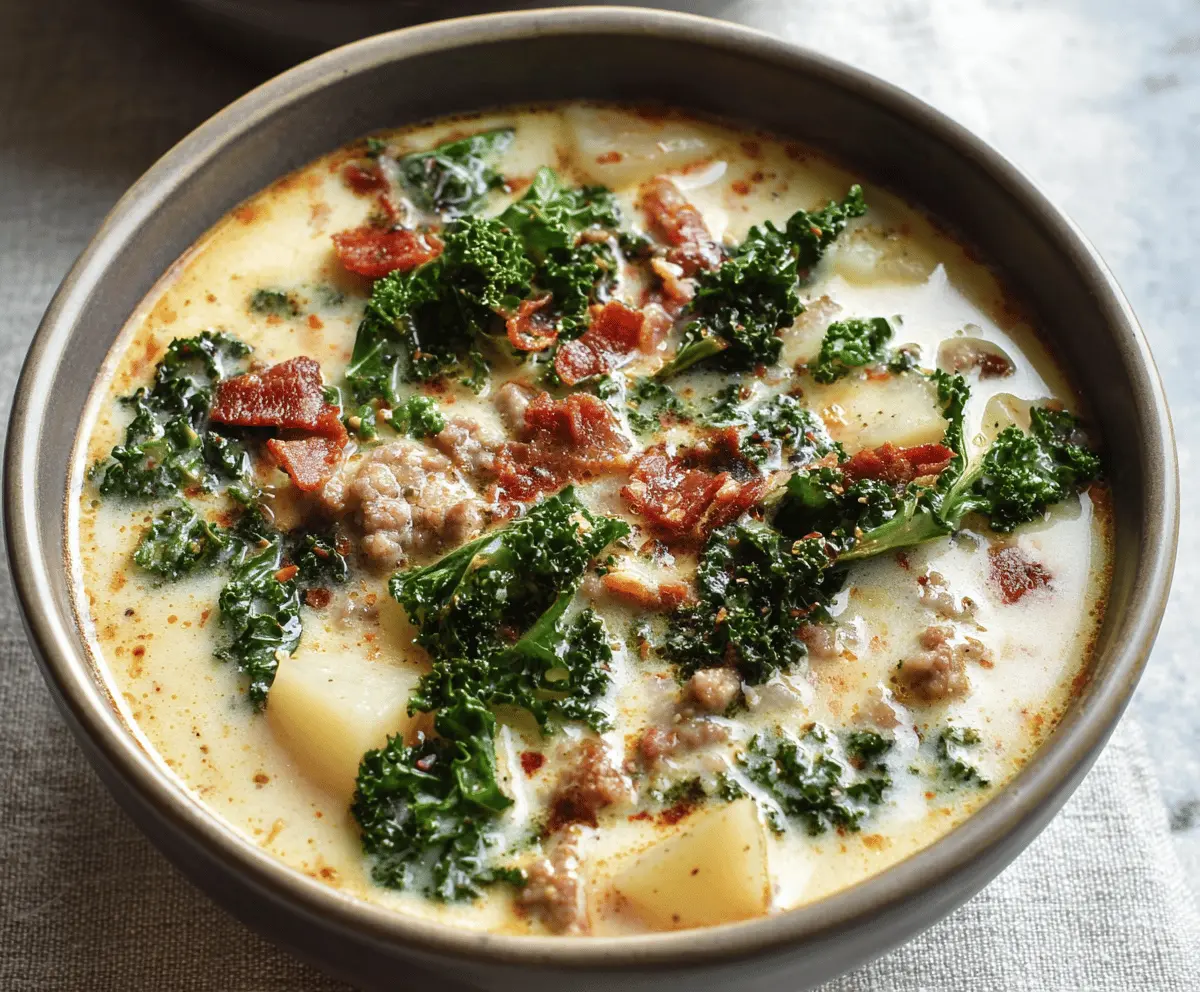 Easy Zuppa Toscana Soup Recipe – Creamy Italian Sausage & Potato Soup