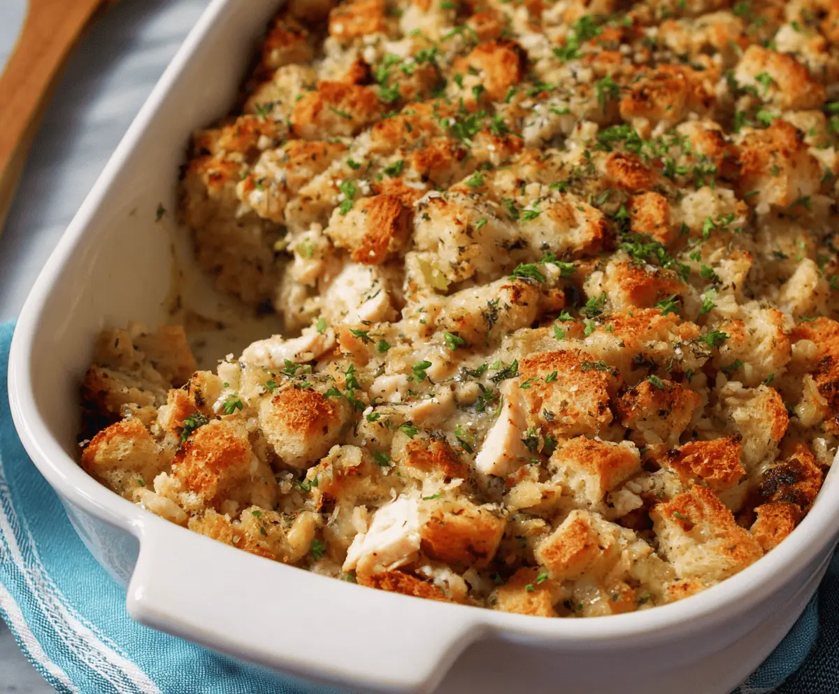 Easy Chicken Stuffing Casserole