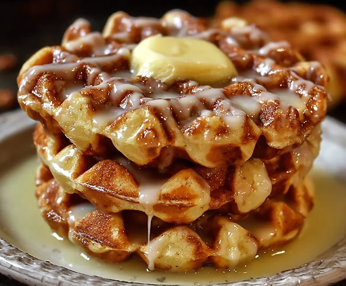 Easy Cinnamon Roll Waffles Recipe