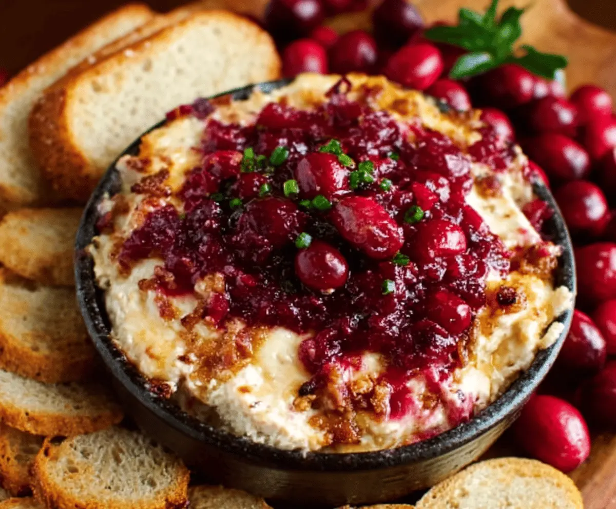 Easy Cranberry Bacon Swiss Cheese Dip