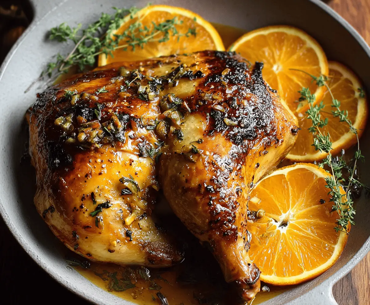 Easy Roasted Orange Chicken with Garlic & Thyme