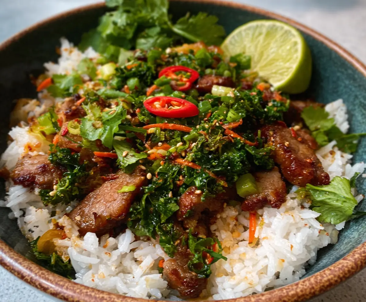 Ginger Lime Pork with Coconut Rice