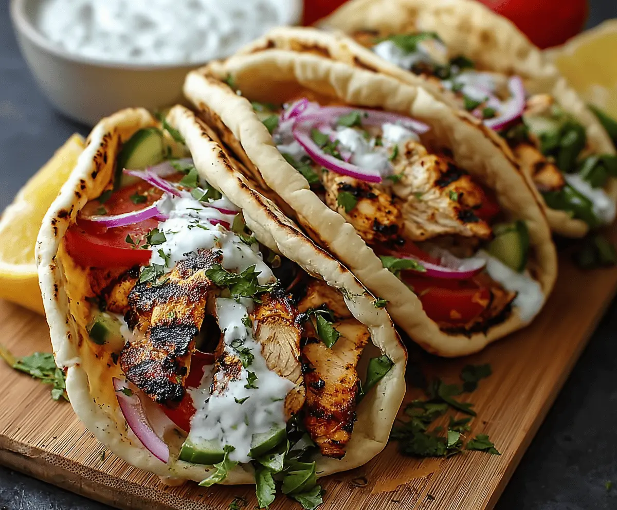 Easy Grilled Chicken Gyros with Tzatziki