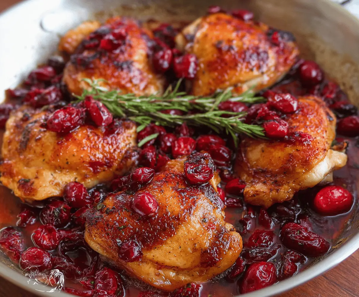 Easy Roasted Cranberry Chicken Thighs