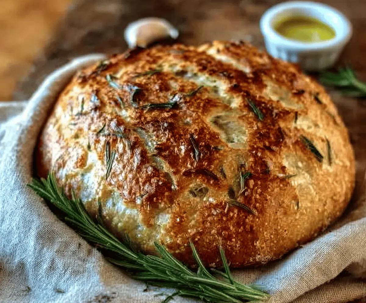 Easy Rustic Rosemary Garlic Bread
